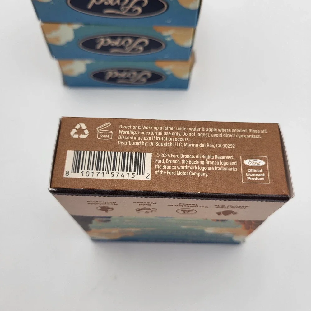 (4) Dr. Squatch Bronco Bricc Men's Natural Bar Soap Heavy Grit 5oz Blue Agave